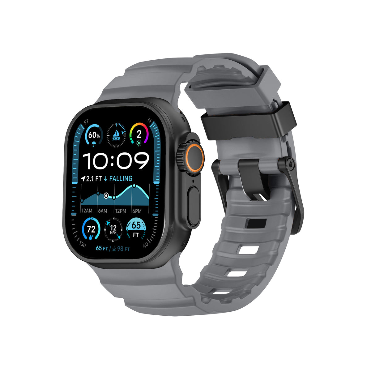 Nimbus9 RidgeFit Rugged Sport Band for Apple Watch 44/45/46/49mm - Gray