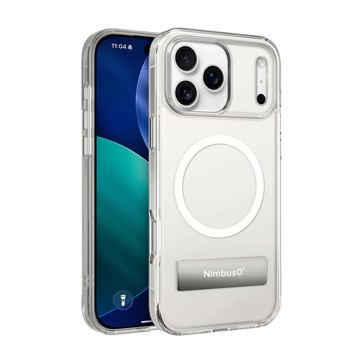 Nimbus9 Aero MagSafe Case for iPhone 17 Pro Max with Built-In Kickstand - Clear