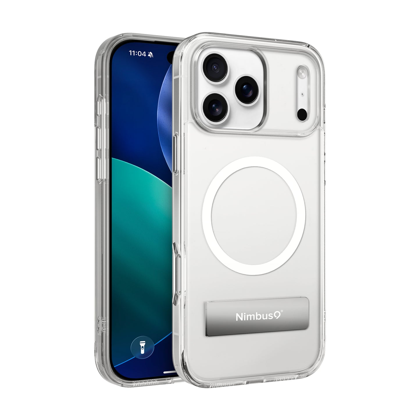 Nimbus9 Aero MagSafe Case for iPhone 17 Pro Max with Built-In Kickstand - Clear