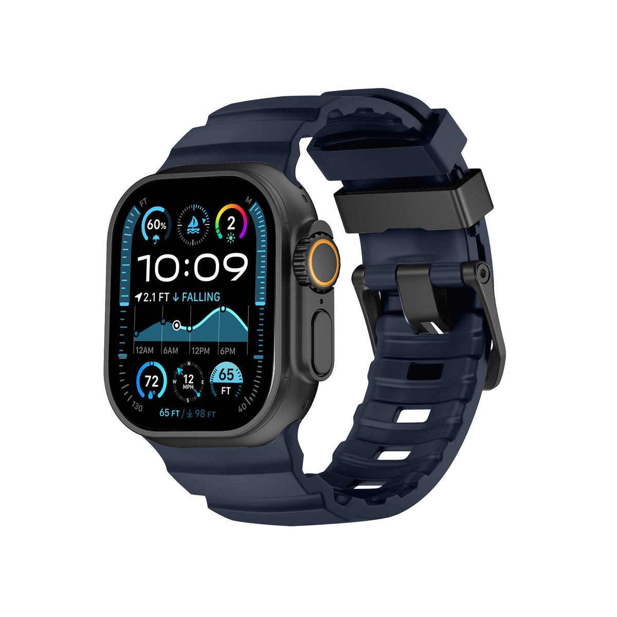 Nimbus9 RidgeFit Rugged Sport Band for Apple Watch 44/45/46/49mm - Midnight Blue