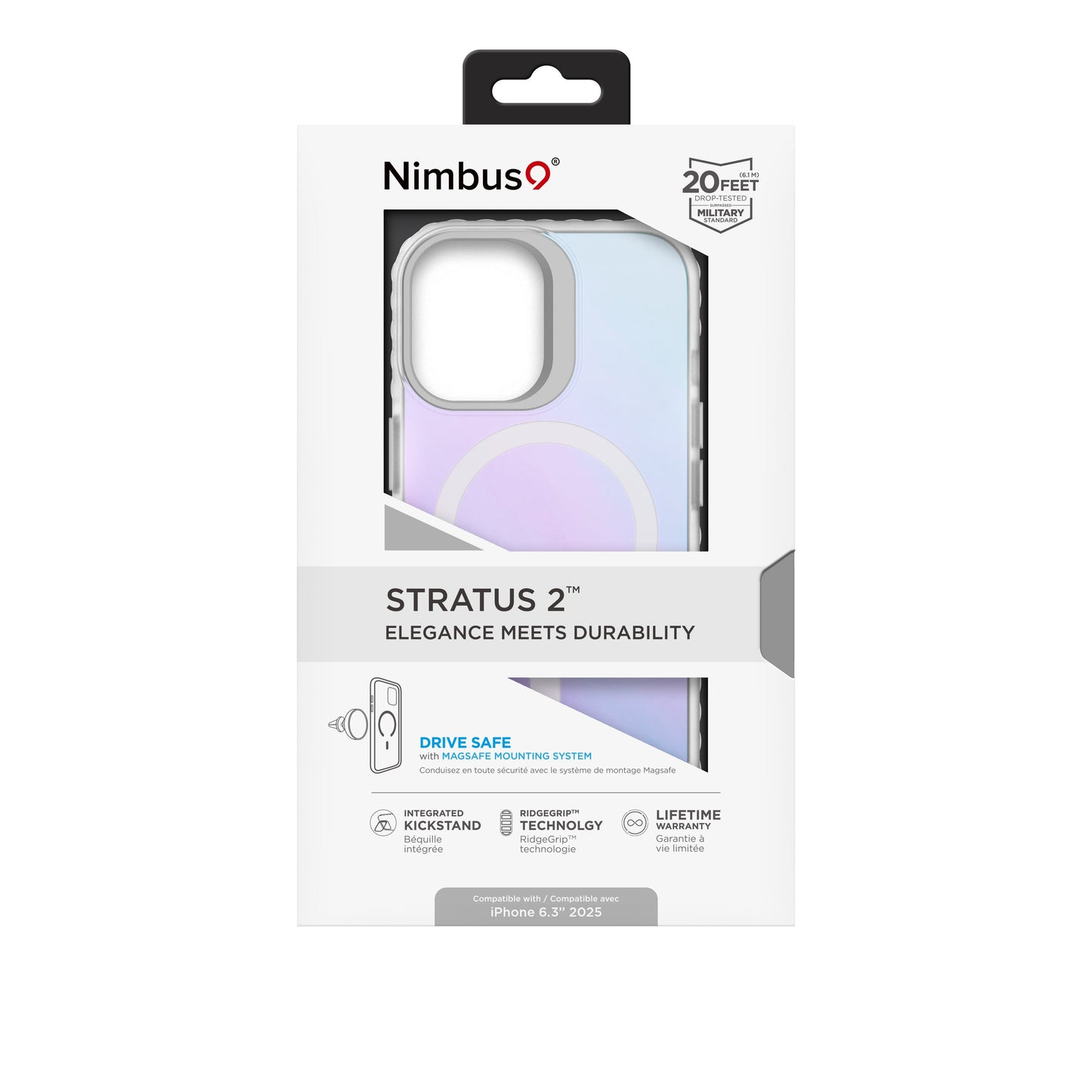 Nimbus9 Stratus 2 iPhone 17 MagSafe Case with Kickstand - Frost