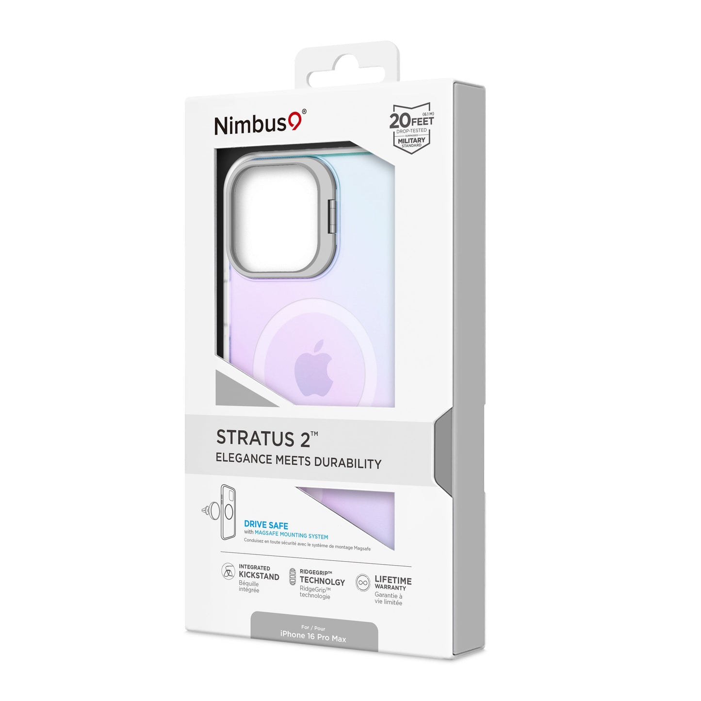 Funda MagSafe Nimbus9 Stratus 2 para iPhone 16 Pro Max - Escarcha