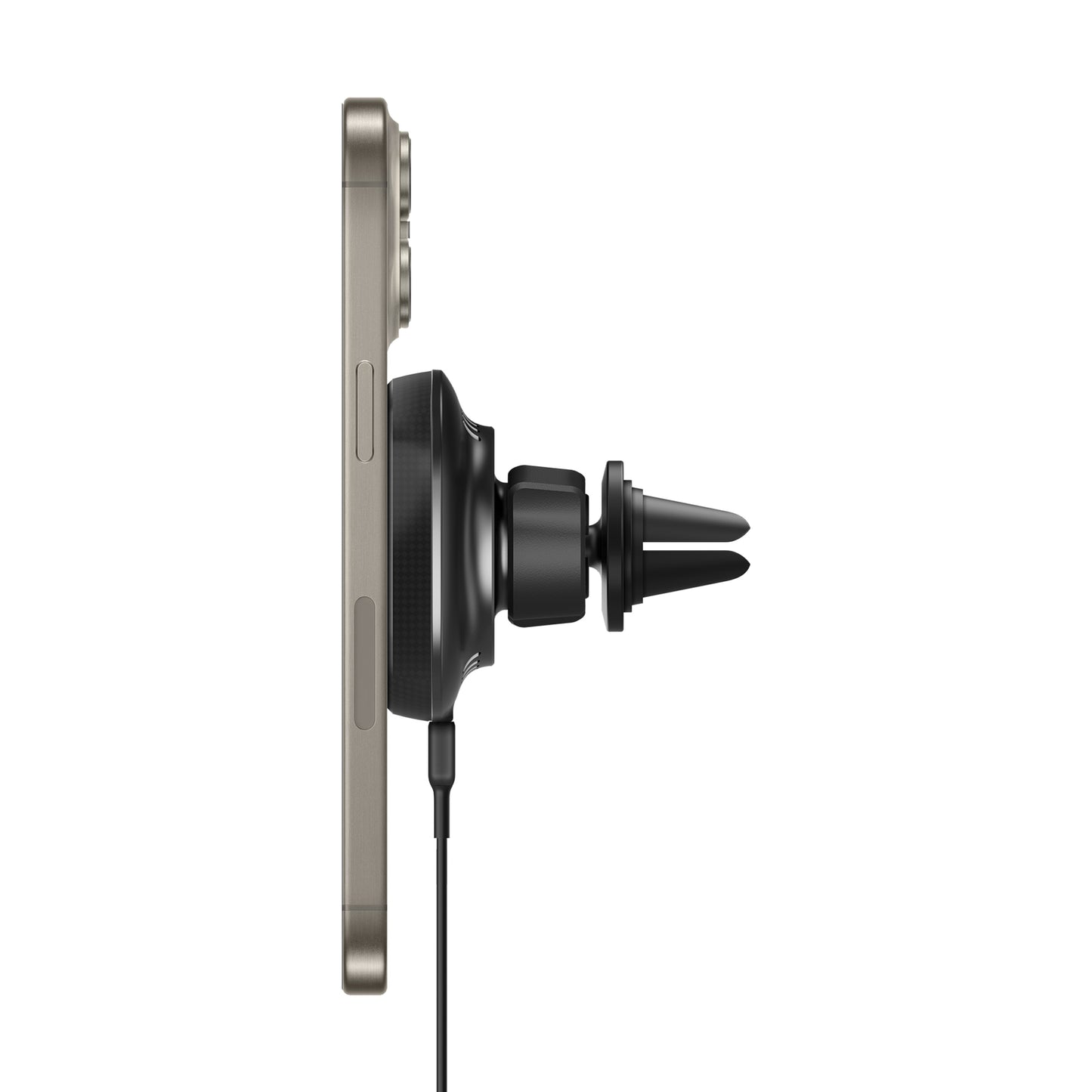 Kit de soporte magnético para teléfono con carga inalámbrica Nimbus9 para rejilla de ventilación o salpicadero - Negro