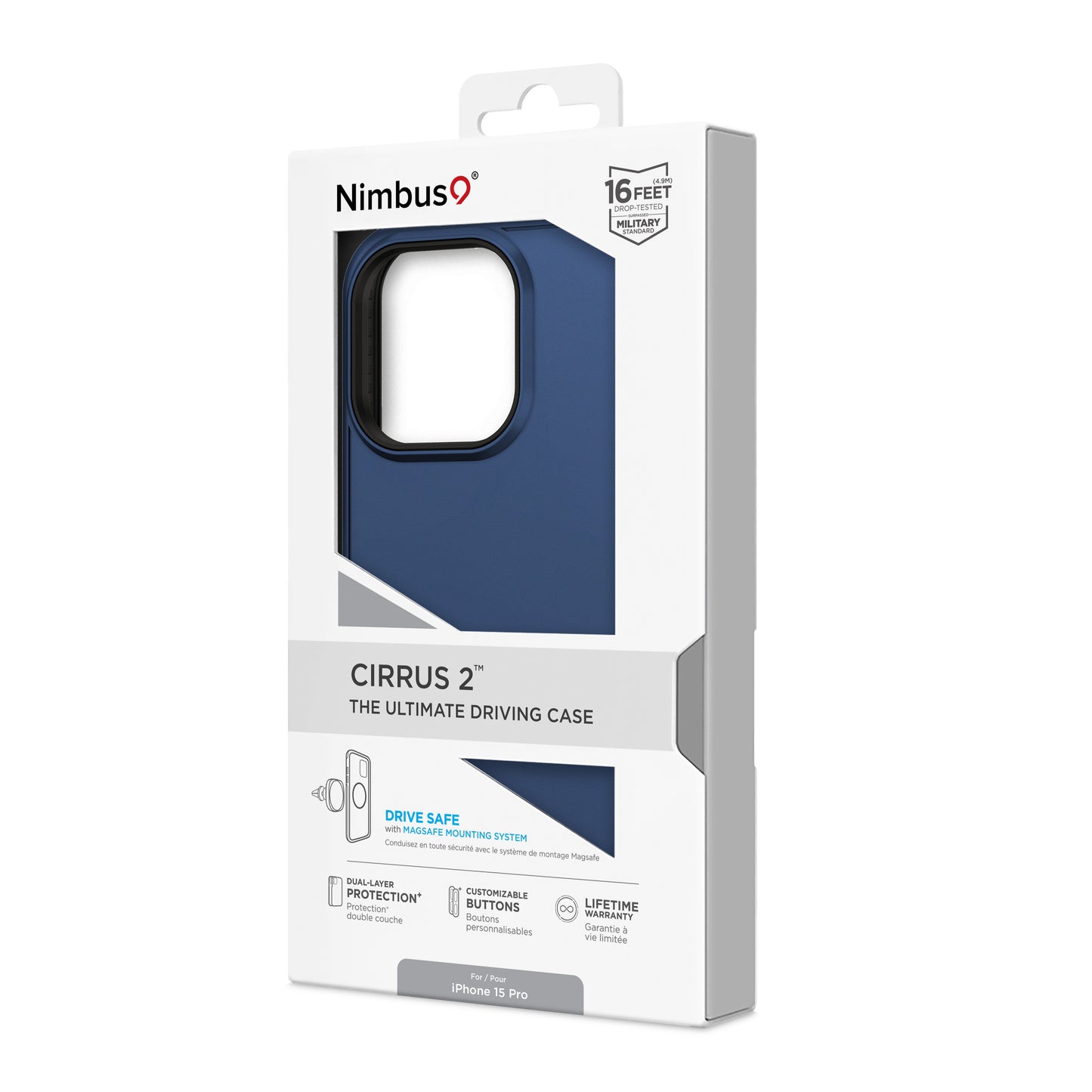 Funda MagSafe Nimbus9 Cirrus 2 para iPhone 15 Pro - Azul medianoche