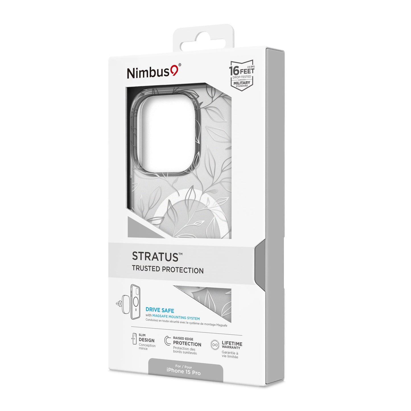 Coque MagSafe Nimbus9 Stratus pour iPhone 15 Pro – Feuilles