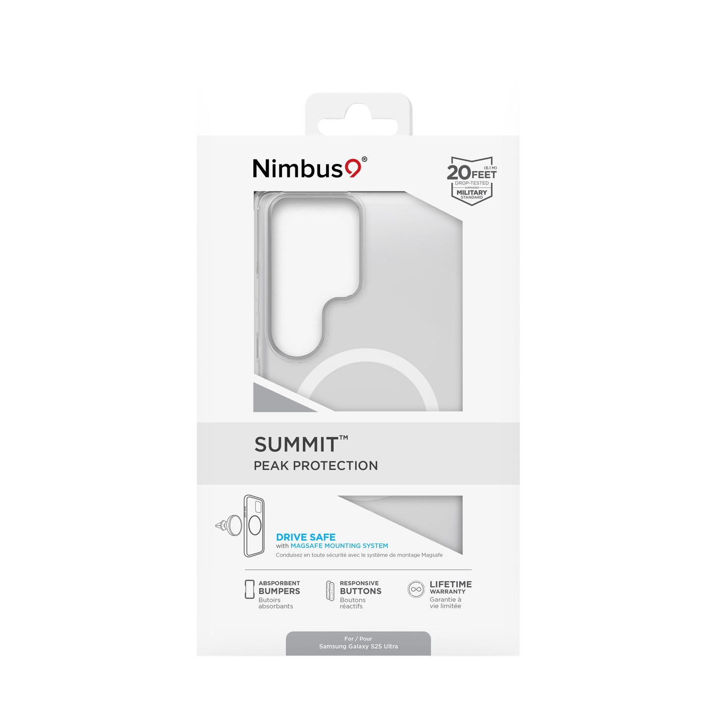 Funda MagSafe Nimbus9 Vantage para Galaxy S25 Ultra - Transparente
