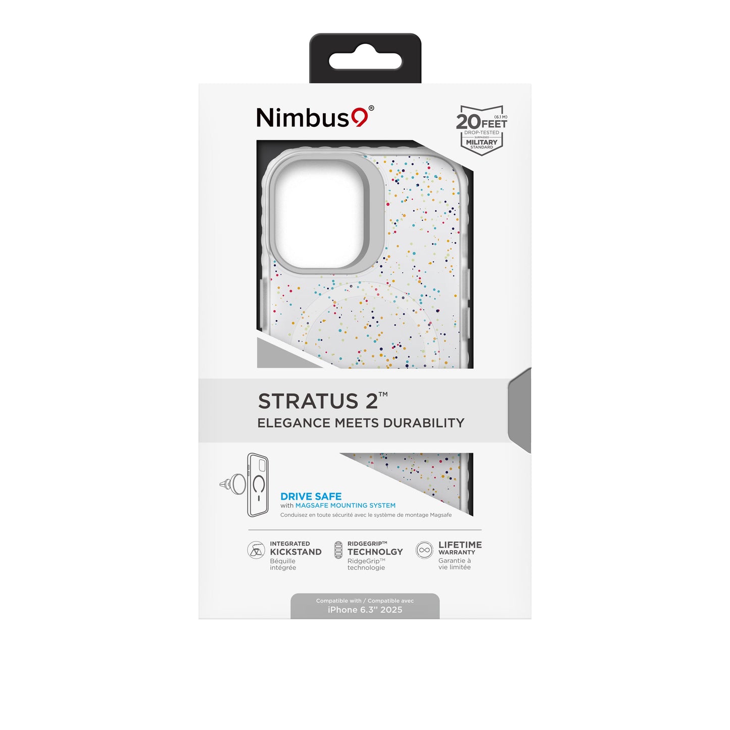 Nimbus9 Stratus 2 iPhone 17 MagSafe Case with Kickstand - Confetti