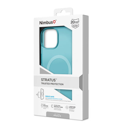 Coque MagSafe Nimbus9 Stratus pour iPhone 15 – Bleu
