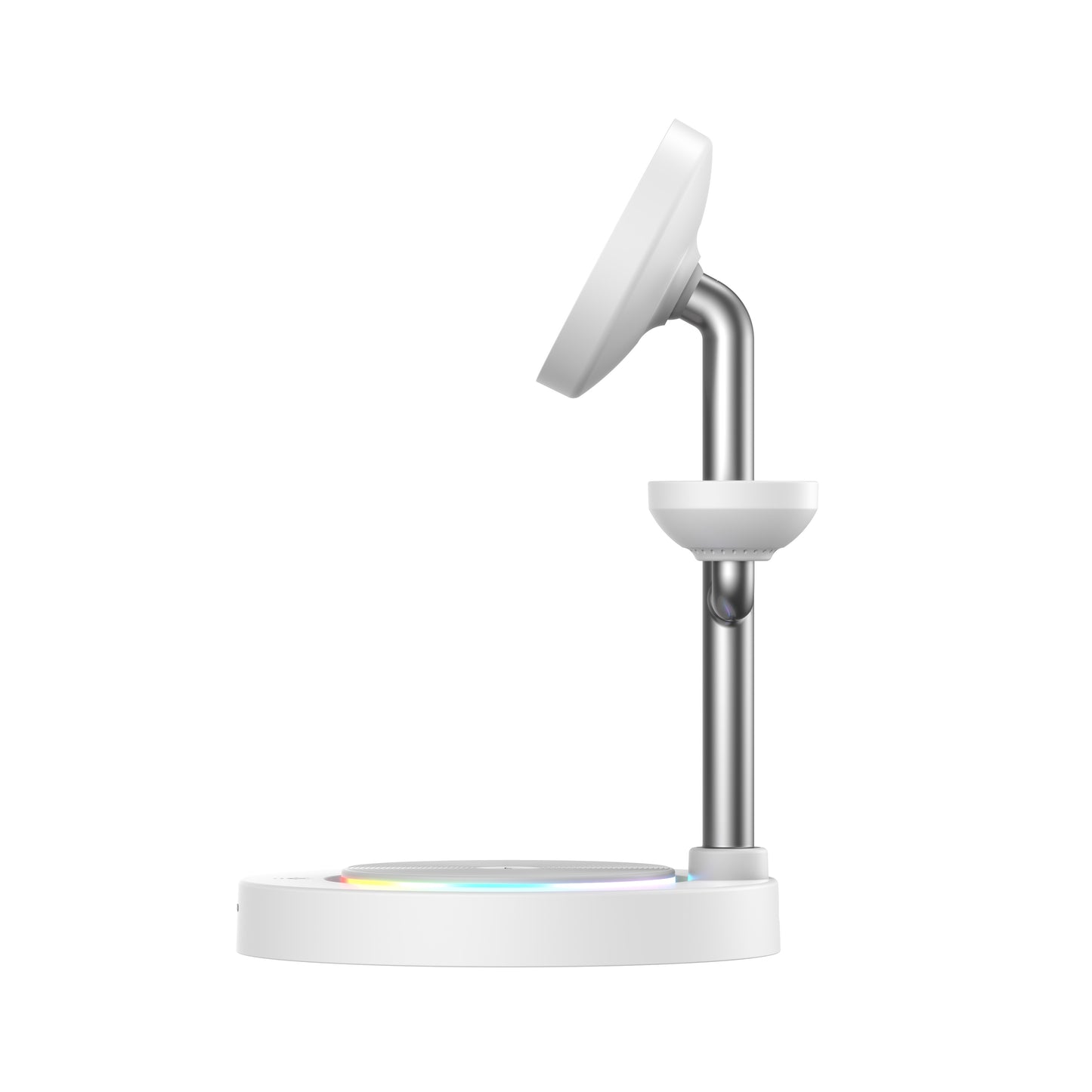 Nimbus9 TrioStand 3-in-1 Qi2 Wireless Charging Stand with Ambient Lighting MagSafe Compatible for Phone, Earbuds & Smartwatch - White