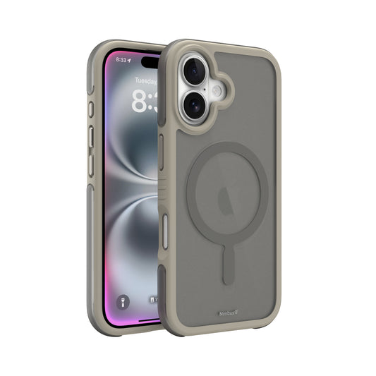Funda MagSafe Nimbus9 Summit para iPhone 16 Plus - Gris topo escarchado