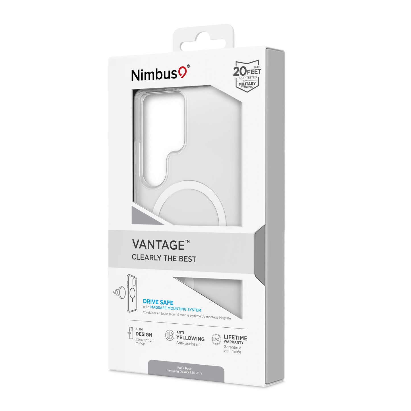 Funda MagSafe Nimbus9 Vantage para Galaxy S25 Ultra - Transparente