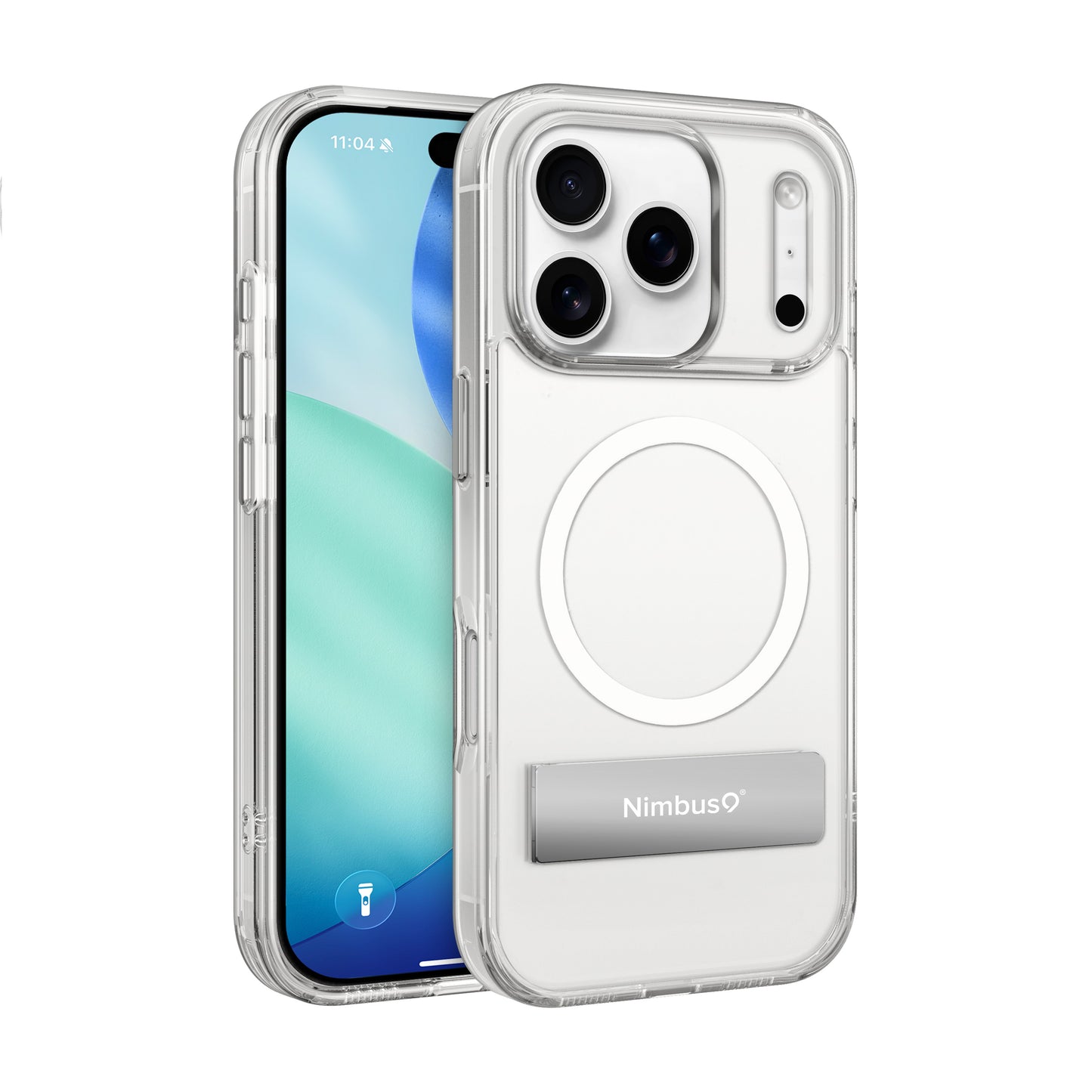 Nimbus9 Aero MagSafe Case for iPhone 17 Pro with Built-In Kickstand - Clear