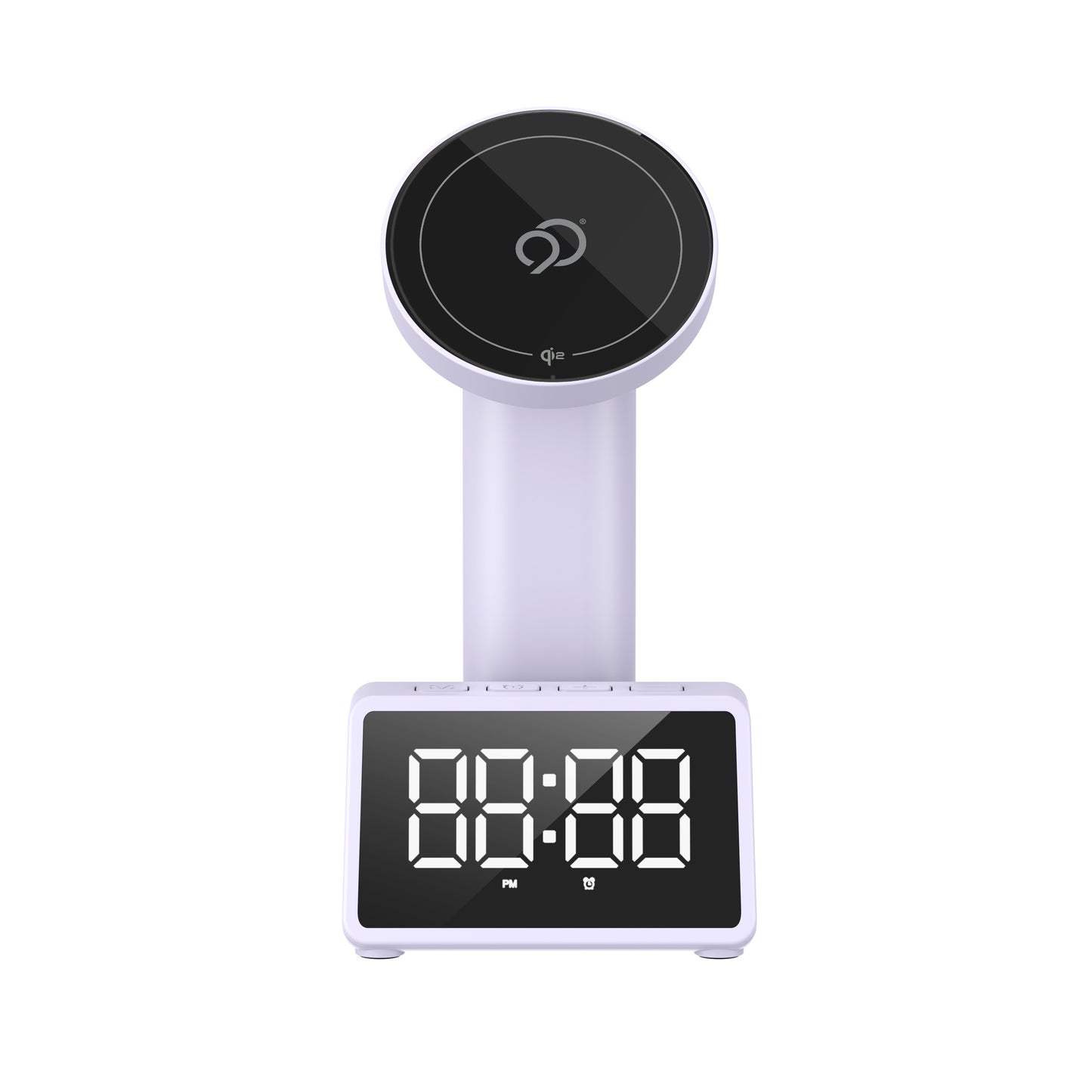 Nimbus9 Qi2 Wireless Charging Alarm Clock Stand MagSafe & Watch Compatible - Lavender