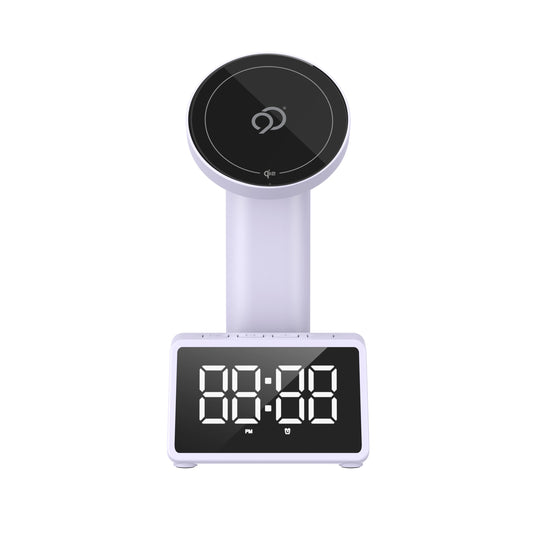 Nimbus9 Qi2 Wireless Charging Alarm Clock Stand MagSafe & Watch Compatible - Lavender