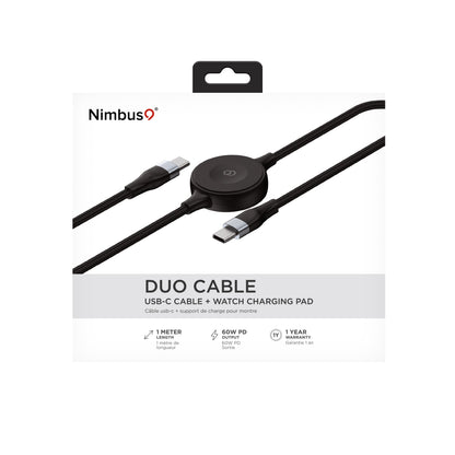 Nimbus9 Duo Cable USB-C with Apple Watch Charging (3FT)