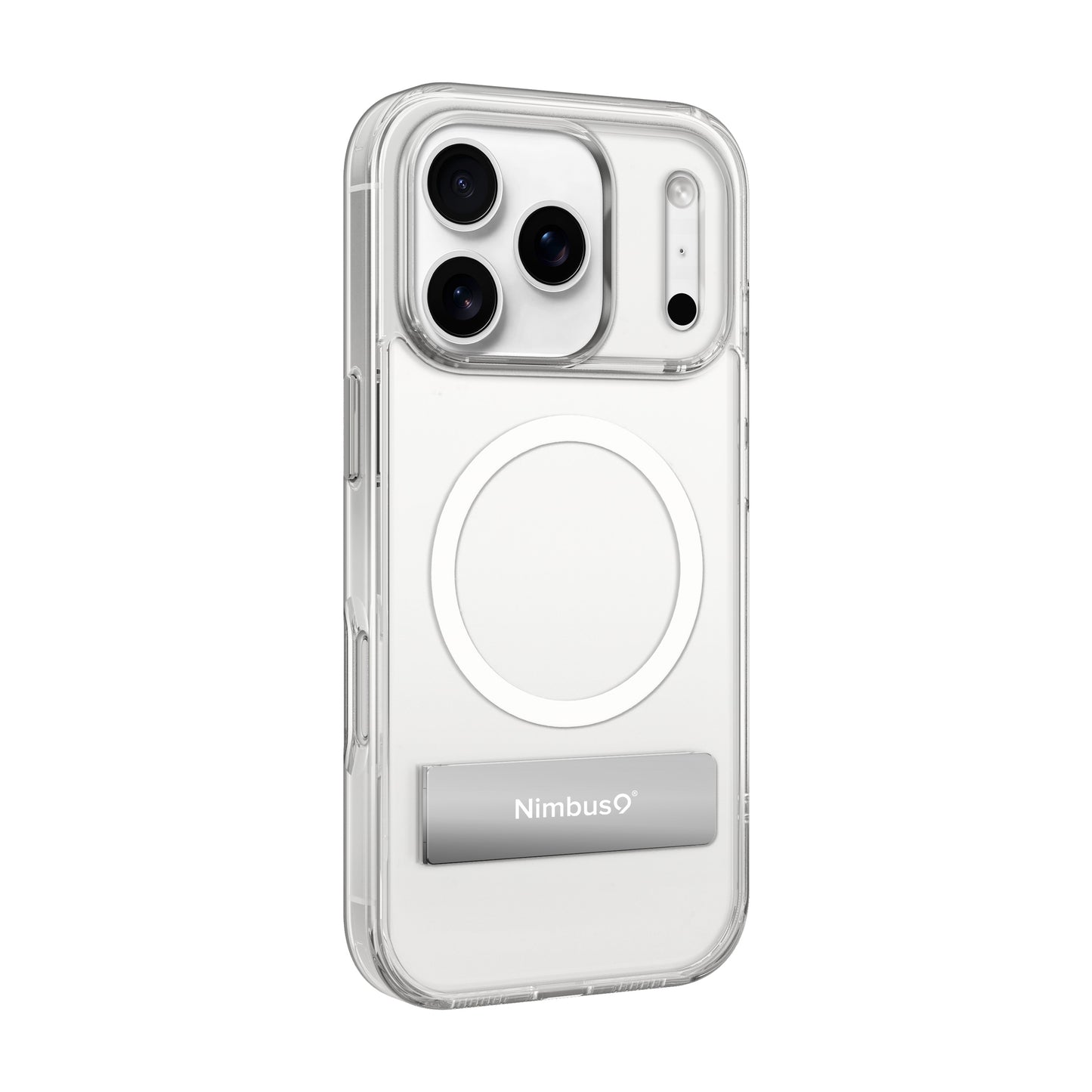 Nimbus9 Aero MagSafe Case for iPhone 17 Pro with Built-In Kickstand - Clear