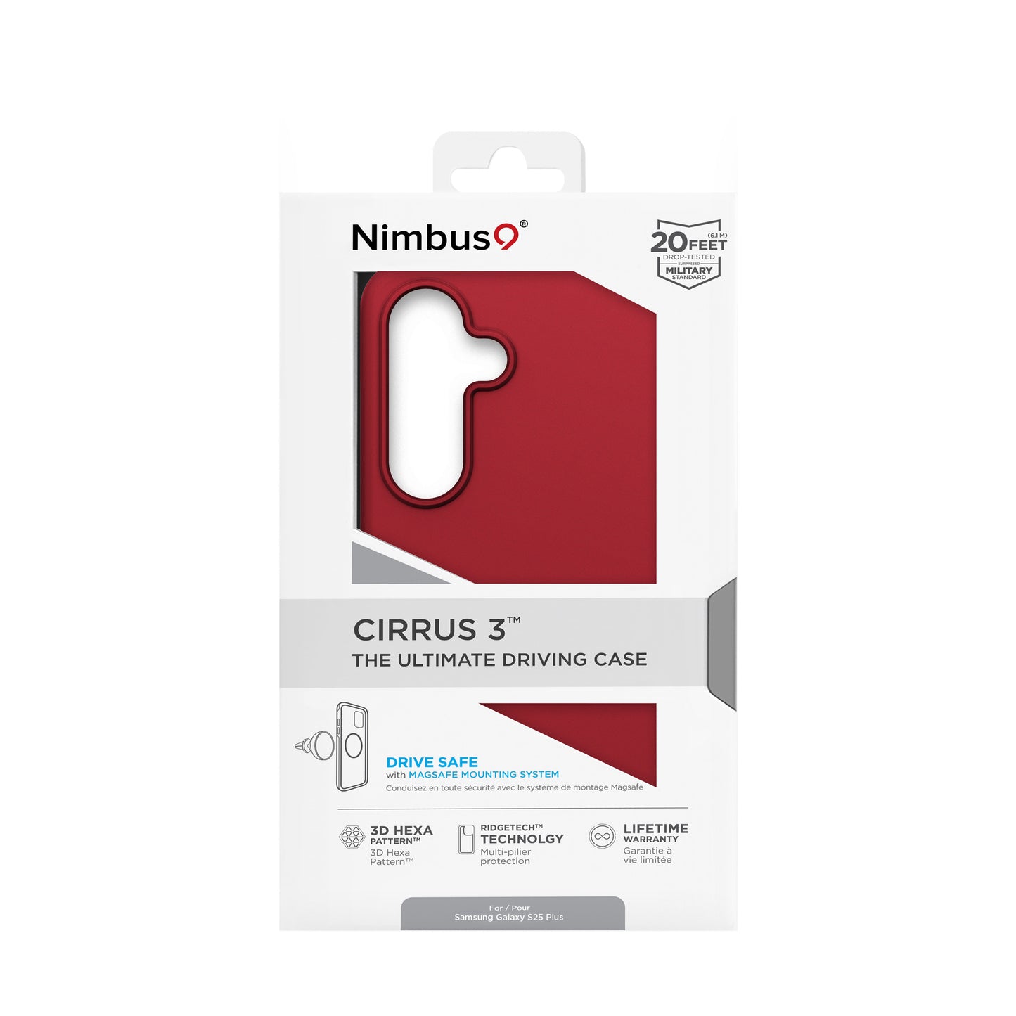 Coque MagSafe Nimbus9 Cirrus 3 Galaxy S25 Plus – Cramoisi