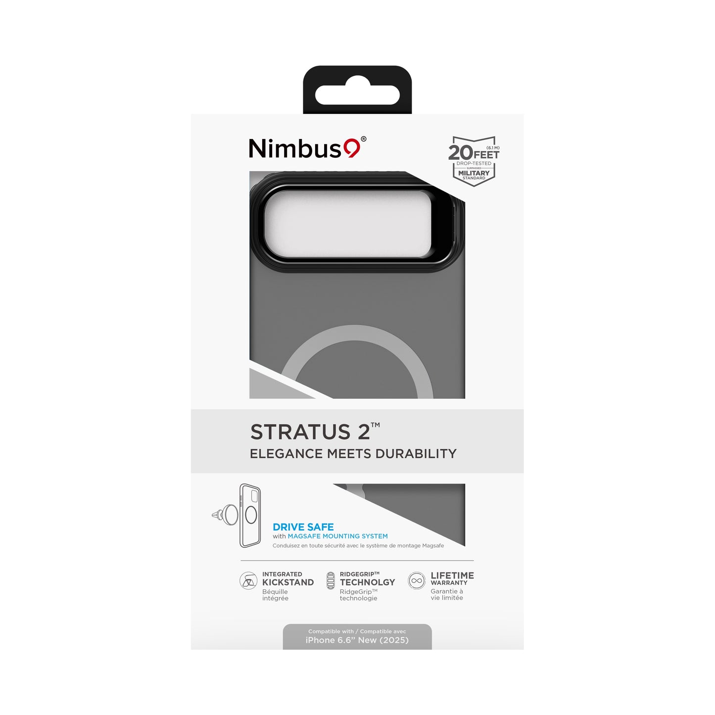 Nimbus9 Stratus 2 iPhone Air MagSafe Case with Kickstand - Smoke