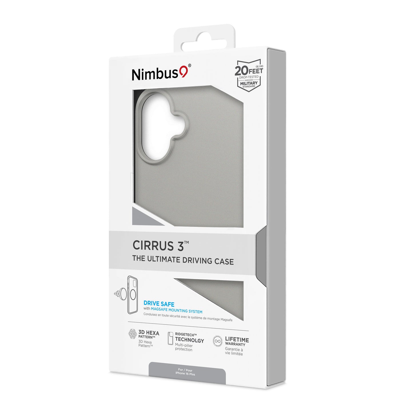 Coque MagSafe Nimbus9 Cirrus 3 pour iPhone 16 Plus – Titane