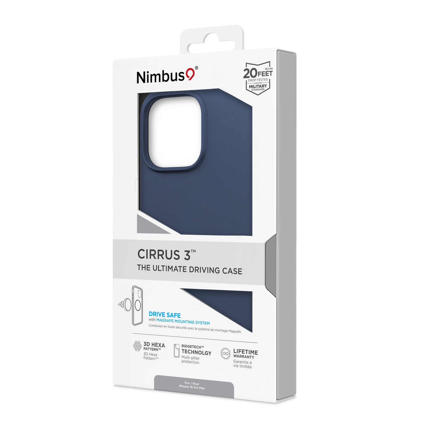 Coque iPhone 16 Pro Max MagSafe Nimbus9 Cirrus 3 – Bleu Espace