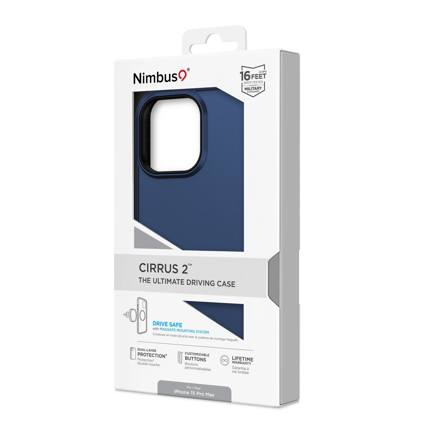 Funda MagSafe Nimbus9 Cirrus 2 para iPhone 15 Pro Max - Azul medianoche