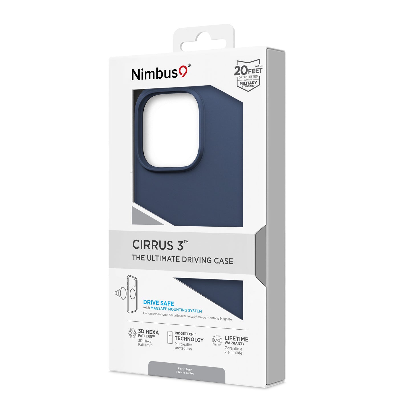 Coque iPhone 16 Pro MagSafe Nimbus9 Cirrus 3 – Bleu Espace