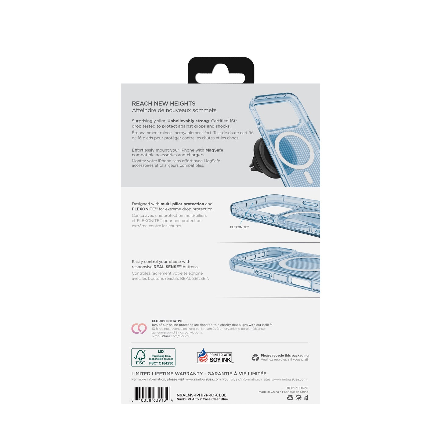 Nimbus9 Alto 2 iPhone 17 Pro MagSafe Case - Clear Blue