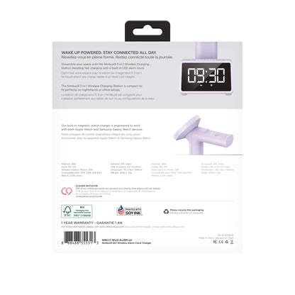 Nimbus9 Qi2 Wireless Charging Alarm Clock Stand MagSafe & Watch Compatible