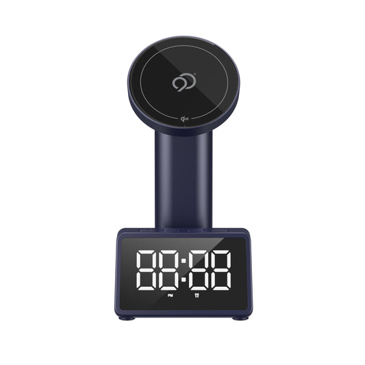 Nimbus9 Qi2 Wireless Charging Alarm Clock Stand MagSafe & Watch Compatible - Blue