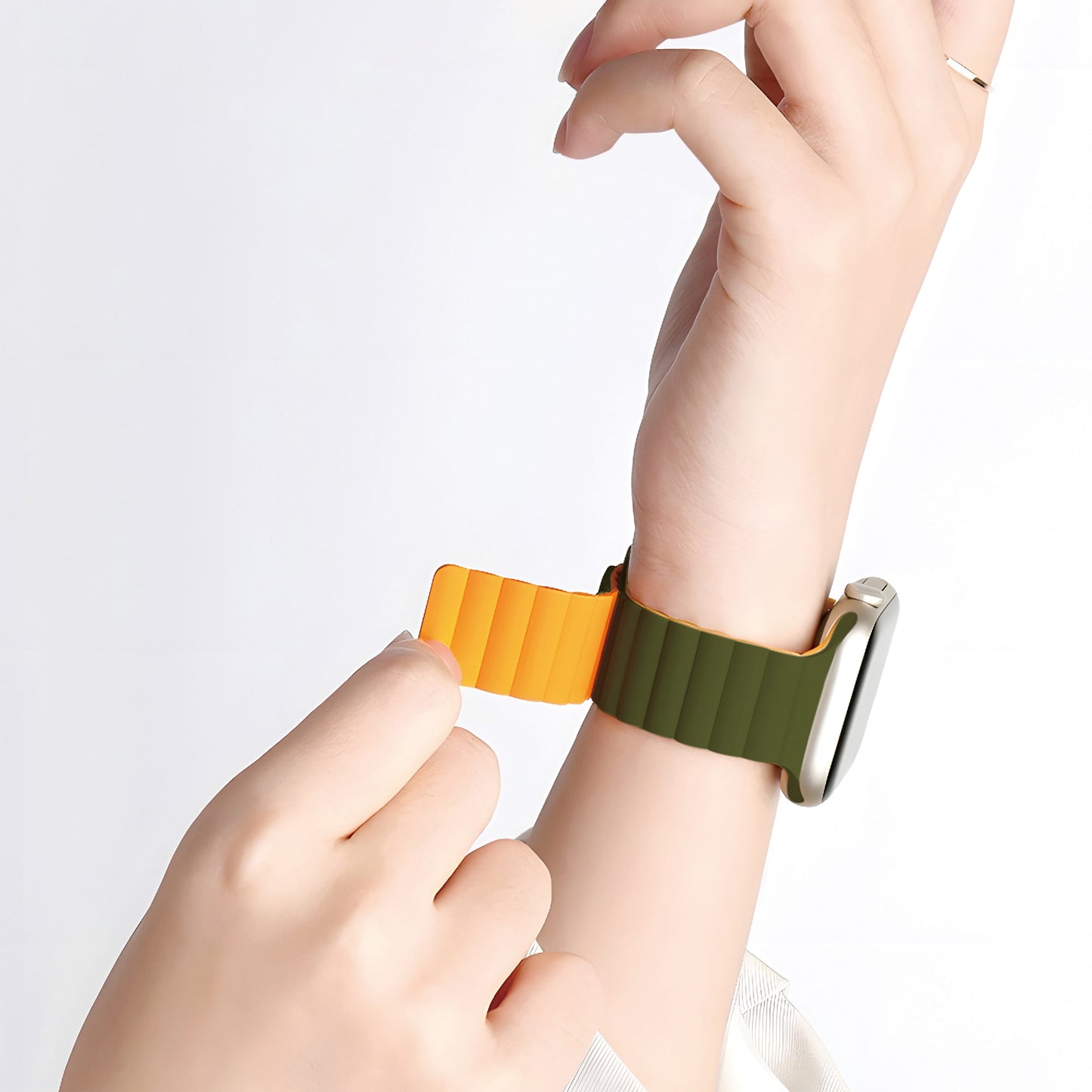 Bracelet magnétique Nimbus9 pour Apple Watch 41 mm – Vert olive