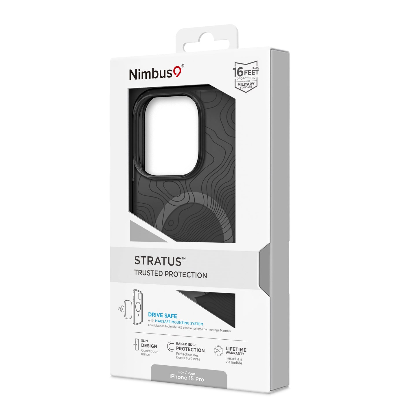Funda MagSafe Nimbus9 Stratus para iPhone 15 Pro - Topografía
