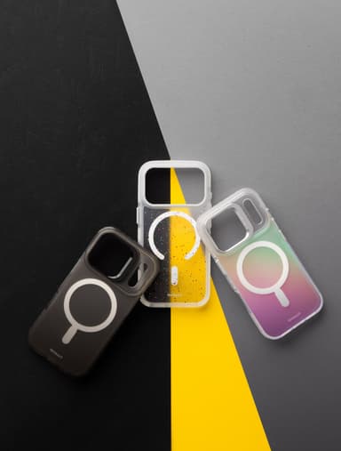 Three Stratus 2 shells on a black, gray and yellow backdrop