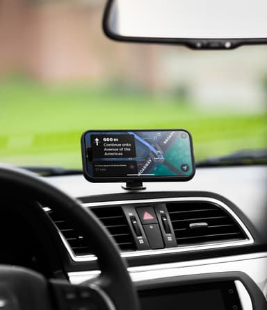 MagSafe car mount on dashboard