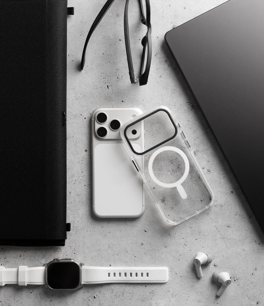 Nimbus9 Phantom 3 case detail — camera trim and MagSafe ring